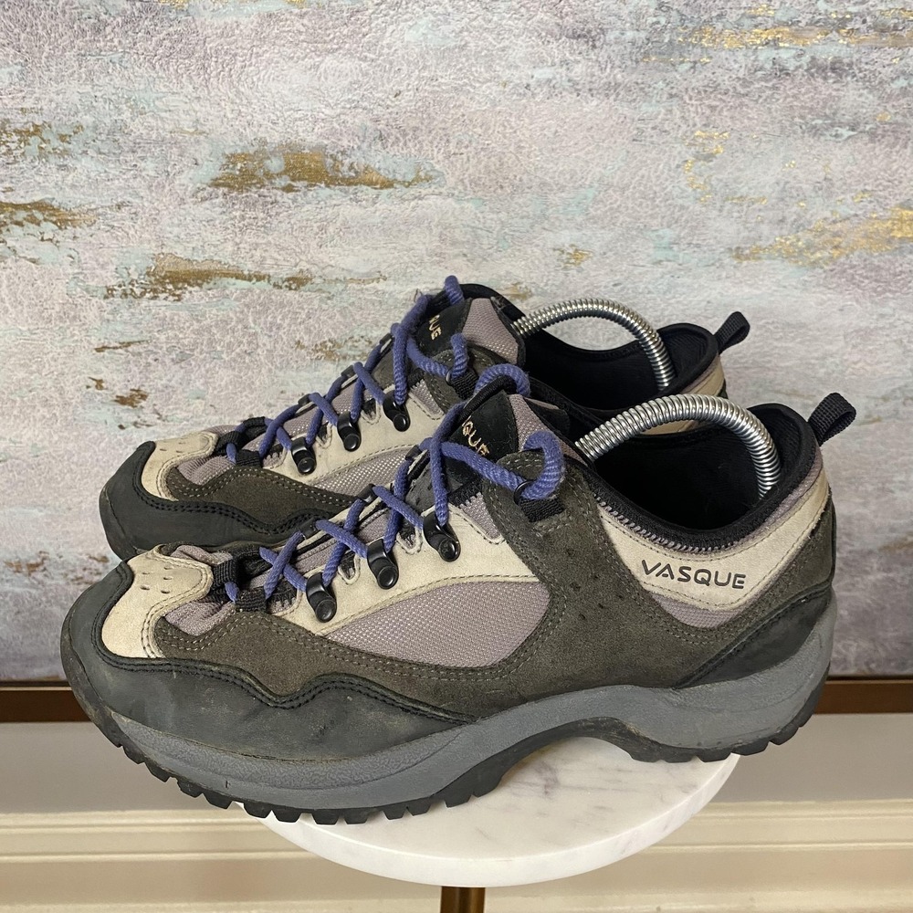 Vasque Shoes Womens Size 10 Gray Suede Mesh Low Top Hiking Trail Sneakers Vibram